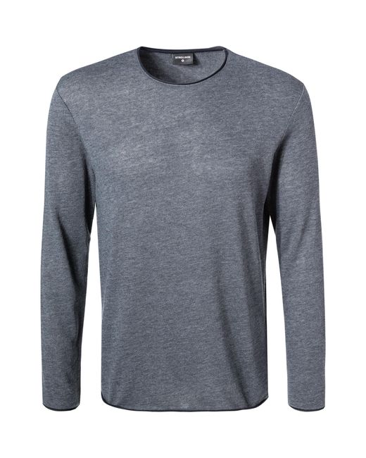 Strellson Herren Longsleeve Baumwolle Meliert in Gray für Herren