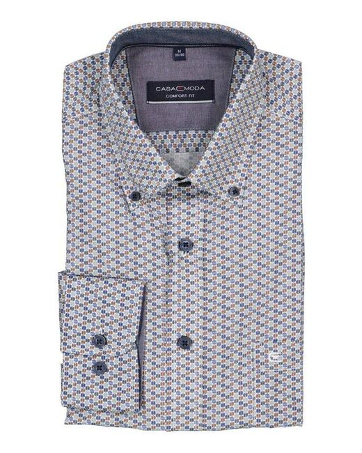 CASA MODA Herren Hemd Gemustert Comfort Fit in Blue für Herren