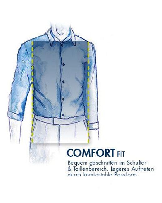 Eterna Herren Hemd Comfort Fit in White für Herren