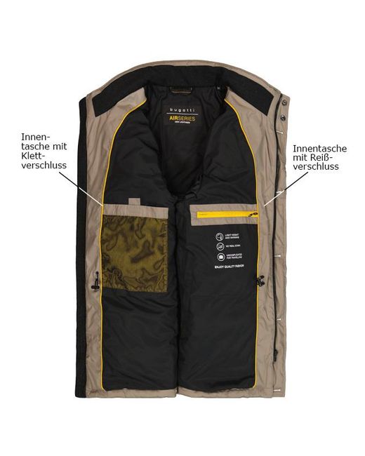 Bugatti Herren Steppjacke Mikrofaser Unifarben in Brown für Herren
