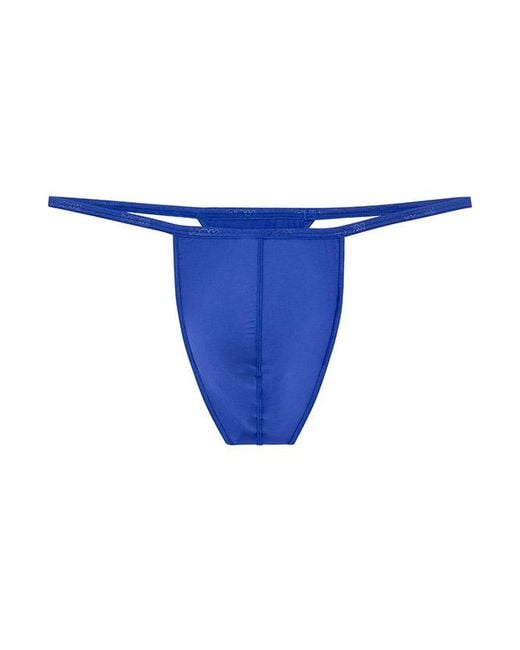 Hom Herren Stringtanga Mikrofaser/Funktion Unifarben in Blue für Herren