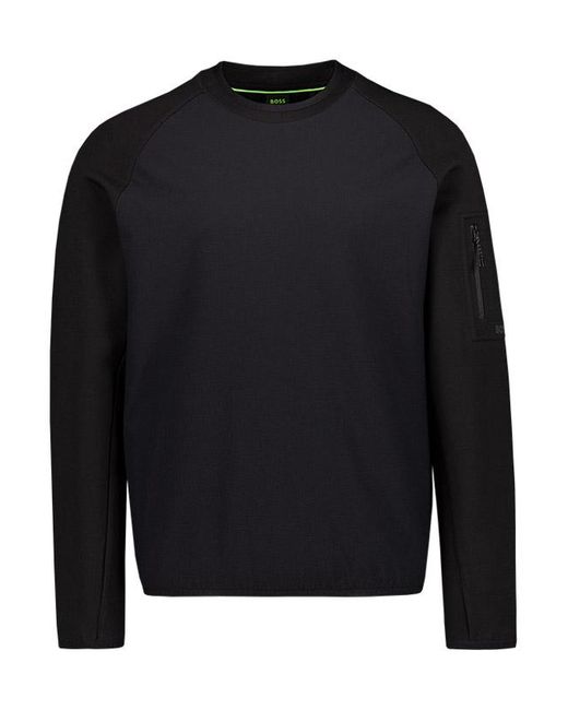 Boss Herren Sweatshirt Unifarben in Blue für Herren