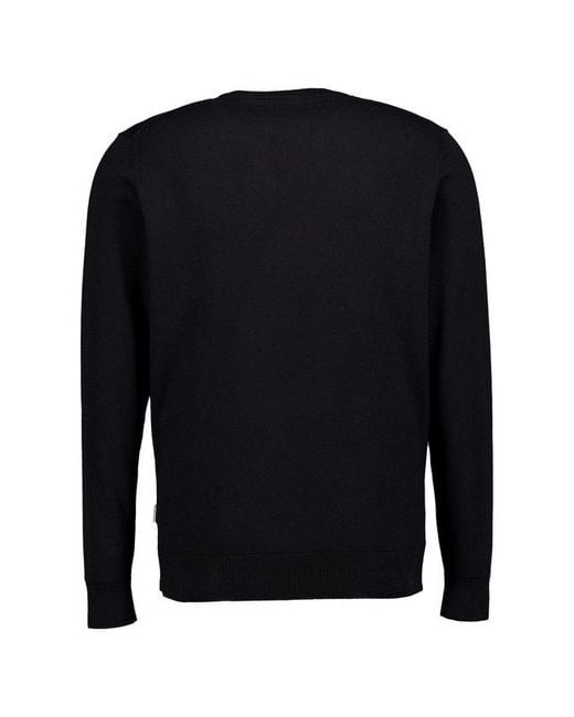 Bugatti Herren Pullover Unifarben in Black für Herren