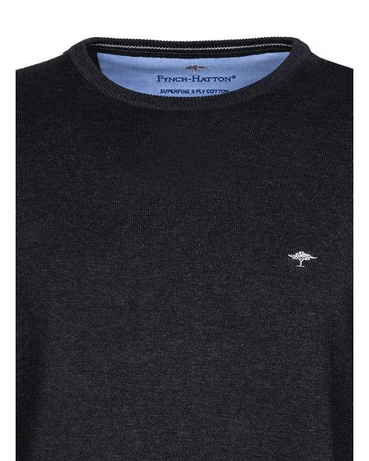Fynch-Hatton Herren Pullover Baumwolle Meliert in Blue für Herren