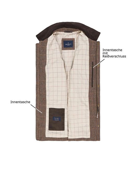 Hackett Herren Jacke Wolle Kariert in Brown für Herren