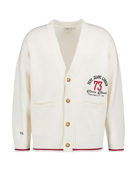 Pepe Jeans Herren Cardigan Unifarben in White für Herren