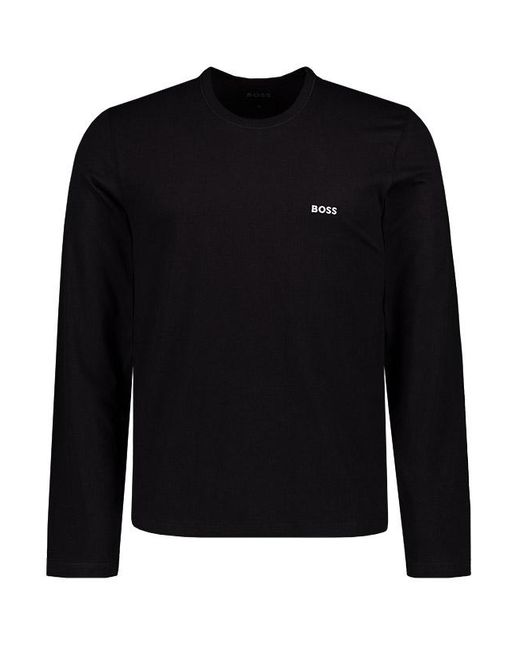 Boss Herren Longsleeve Blau,Schwarz Reine Baumwolle in Blue für Herren