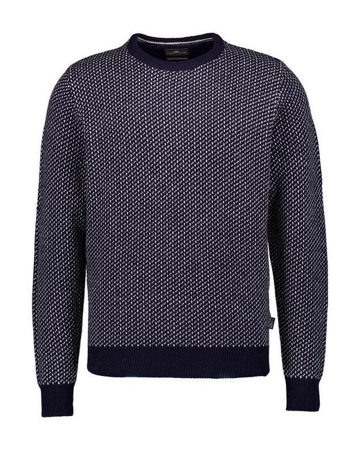 Fynch-Hatton Herren Pullover Lammwolle Gemustert in Blue für Herren