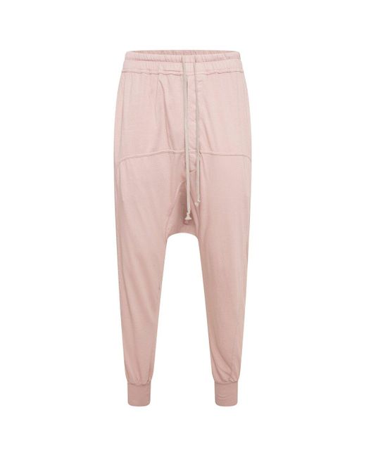 Rick Owens DRKSHDW Prisoner Drawstring Trousers In Faded Pink for