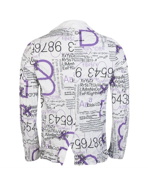junya watanabe crinkle finish typeface print jacket for men lyst
