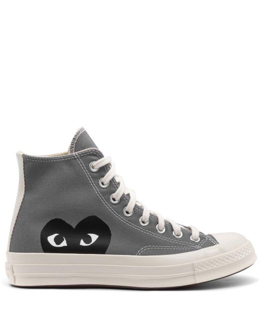 COMME DES GARÇONS PLAY K122 Converse Chuck Taylor High Sneakers in Grey ...