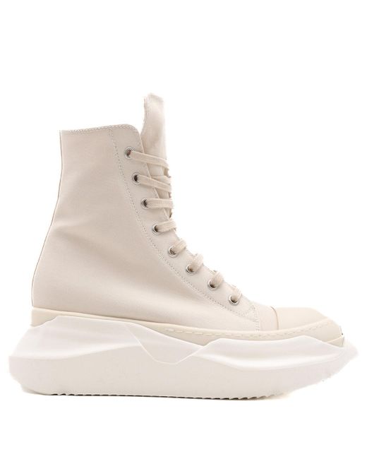 Rick Owens DRKSHDW Leather Abstract High Top Sneakers in Natural - Lyst