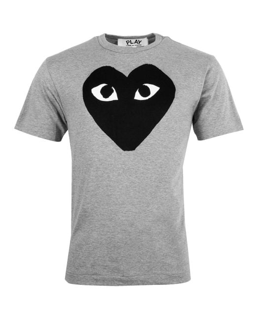 COMME DES GARÇONS PLAY Cotton T084 Black Heart T-shirt Grey in Gray for ...