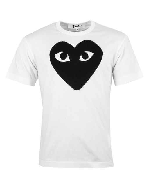 comme des garcons white shirt black heart