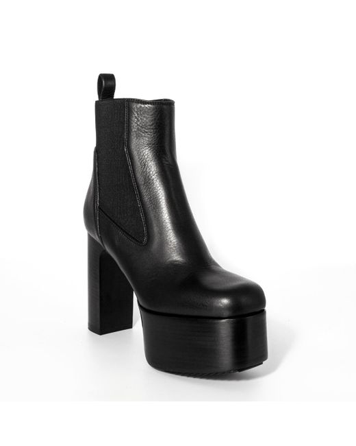 Rick Owens Leather Kiss Boots in Black - Lyst