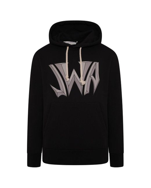 JW Anderson Gothic Logo Printed Hoodie In Black for Men | Lyst