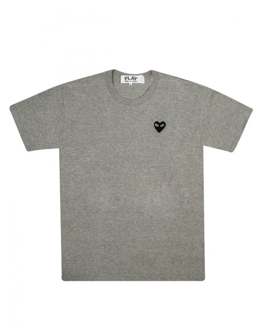 Comme des garçons Play Mens Black Heart T Shirt Grey in Black for Men ...