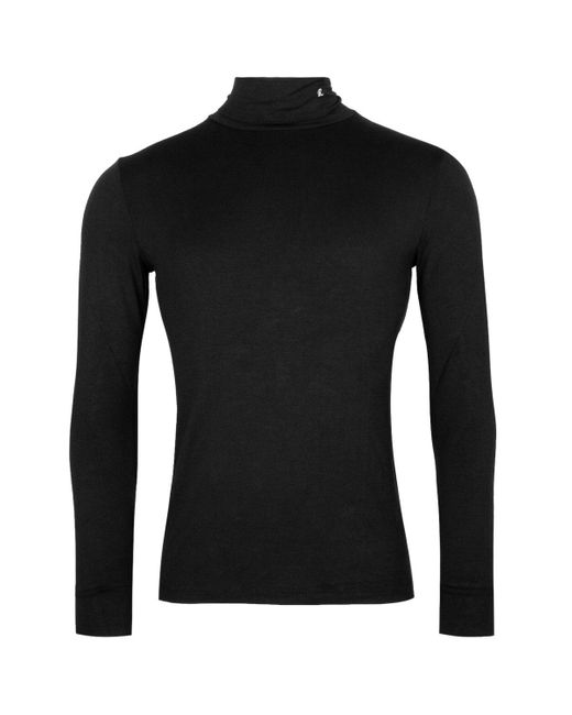 black stretch turtleneck