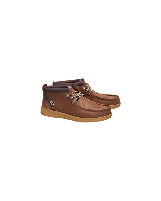 HeyDude Black Wally Mid Gripr Leather for men