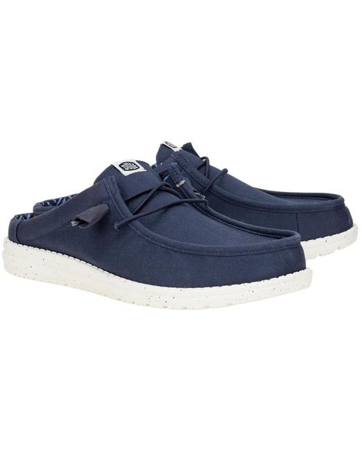 HeyDude Blue Wally Slip Stretch Canvas for men