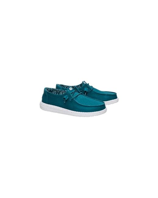 HeyDude Blue Wendy Stretch Canvas