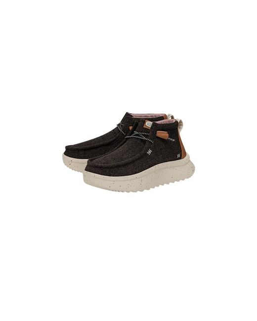 HeyDude Black Wendy Peak Hi Wool