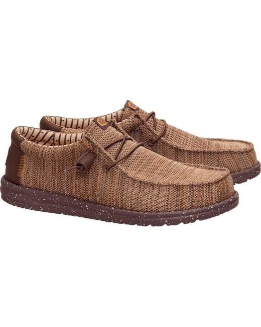 HeyDude Brown Wally Stretch Sox for men