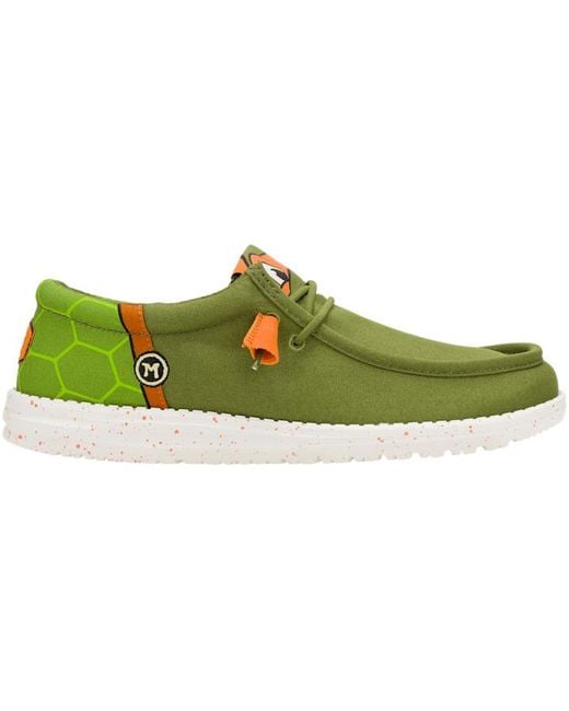 HeyDude Green Tmnt Mikey Wally Funk for men