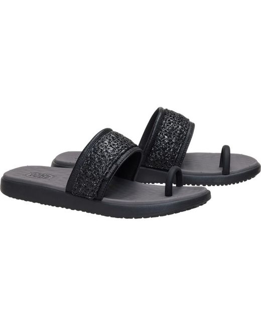 HeyDude Black Maui Breeze Toe Loop