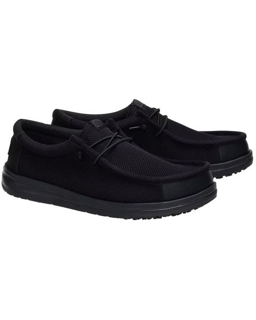 HeyDude Black Wally Work Ce for men