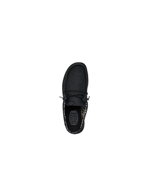 HeyDude Black Wally Slip Stretch Canvas for men