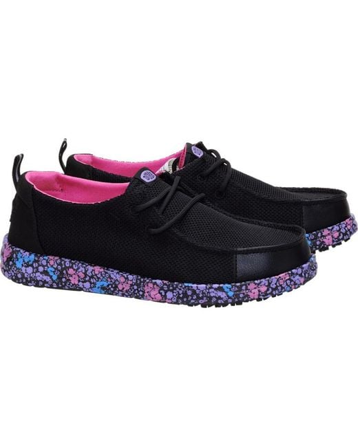 HeyDude Black Wendy Work Ce Floral