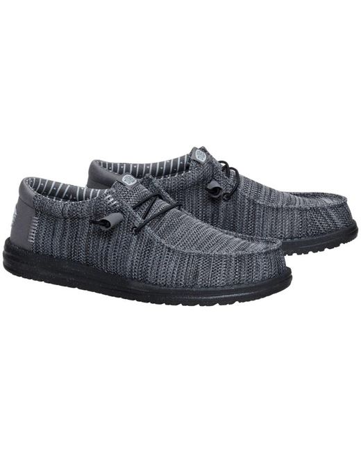 HeyDude Black Wally Stretch Sox for men