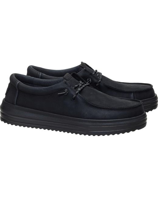 HeyDude Black Rev Tumbled Leather for men
