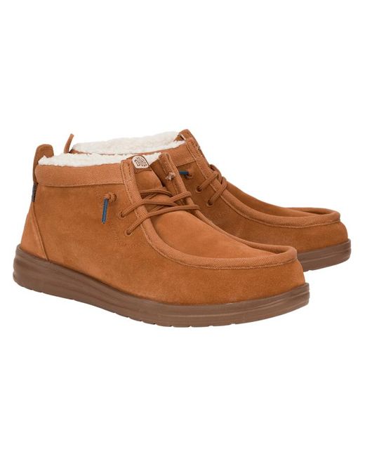 HeyDude Brown Wally Mid Gripr Warmth for men