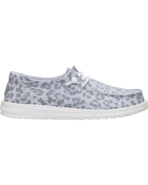 HeyDude Black Wendy Stretch Jersey Leopard