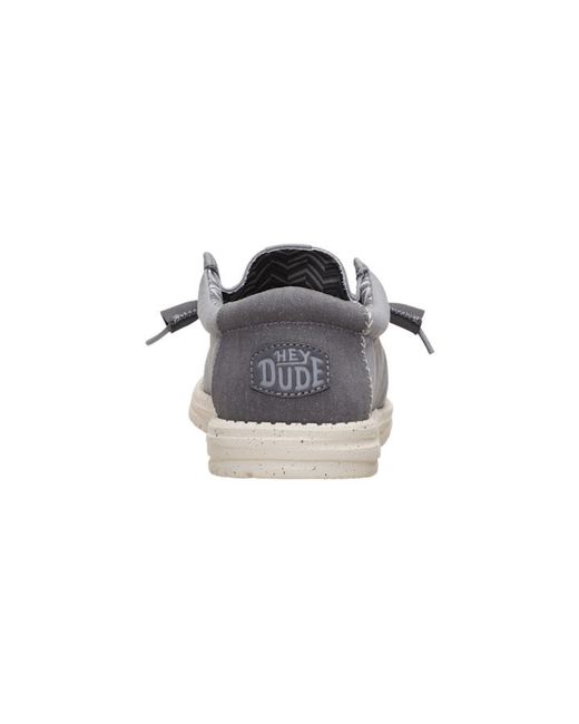HeyDude Black Wally Stretch Canvas for men