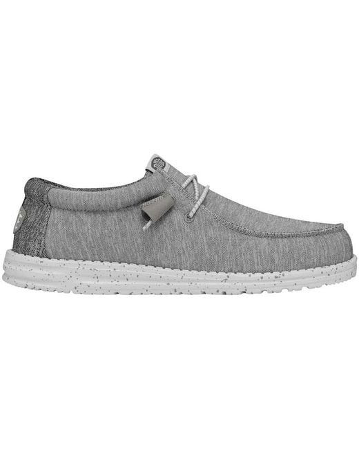 HeyDude Gray Wally Sport Knit for men