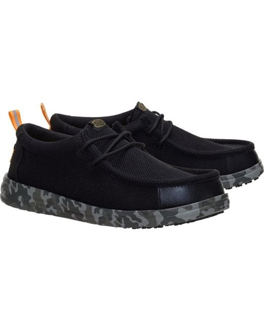 HeyDude Black Wally Work Ce Camo for men
