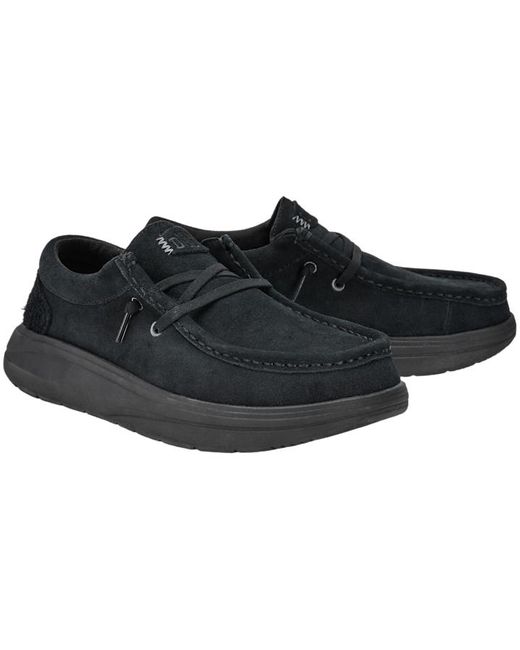 HeyDude Black Wendy Comf Suede