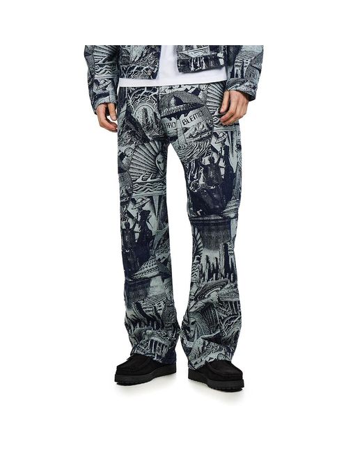 No Problemo Apocalypse Jacquard Bagi Jeans in Blue für Herren