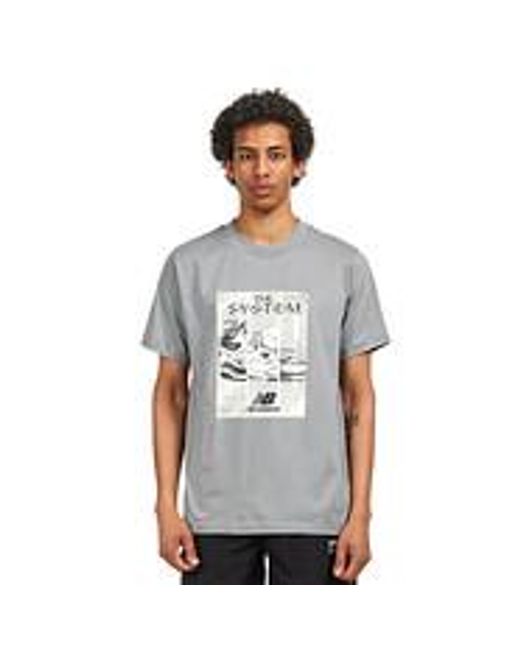 New Balance Poster T-Shirt in Gray für Herren
