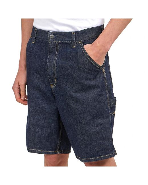 Carhartt Single Knee Short "Smith" Denim, 13.5 oz in Blue für Herren