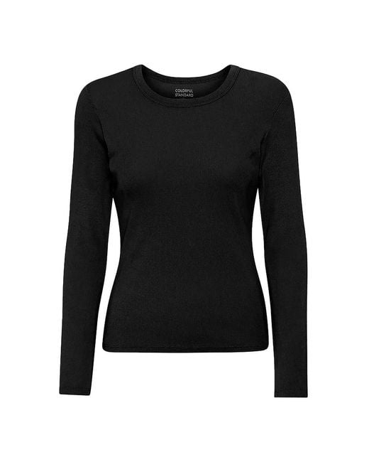 COLORFUL STANDARD Black Women Organic Rib LS T-Shirt