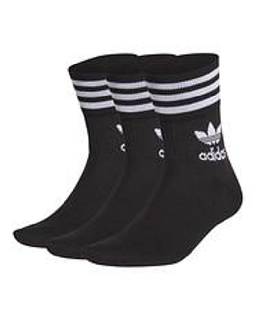 Adidas Black Mid Cut Solid Crew Sock (Pack of 5)