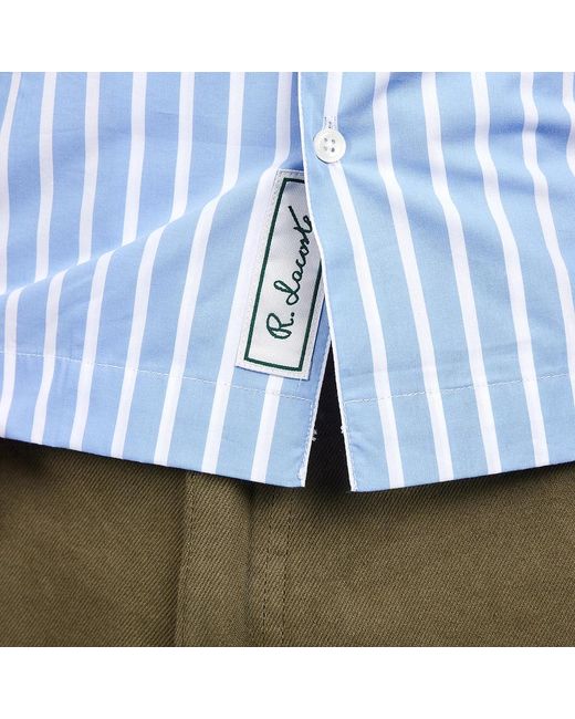 Lacoste Relaxed Fit Short Sleeved Striped Shirt in Blue für Herren