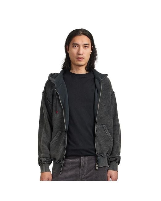 Aries Aged Reverso Temple Zip Through Hoodie in Black für Herren
