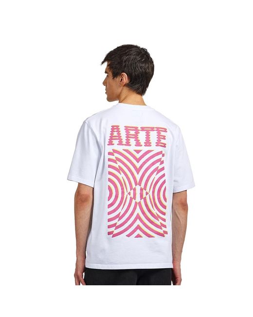 Arte' Rounded Parts Print T-Shirt in White für Herren