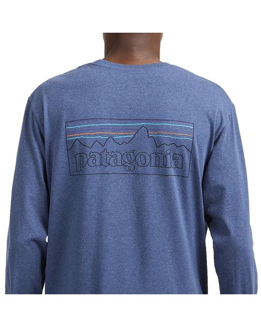 Patagonia Long-Sleeved P-6 Logo Responsibili-Tee in Blue für Herren