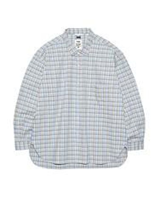 Nanamica Cotton Silk Euro Check Shirt in Blue für Herren